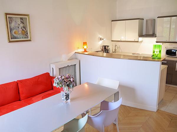 The Dining Area of our Luxury Apartment in Champs Elysees